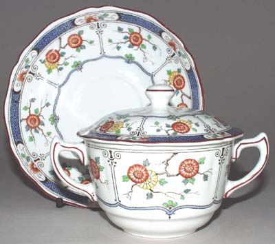 Breakfast Cup with Cover and Saucer c1920s